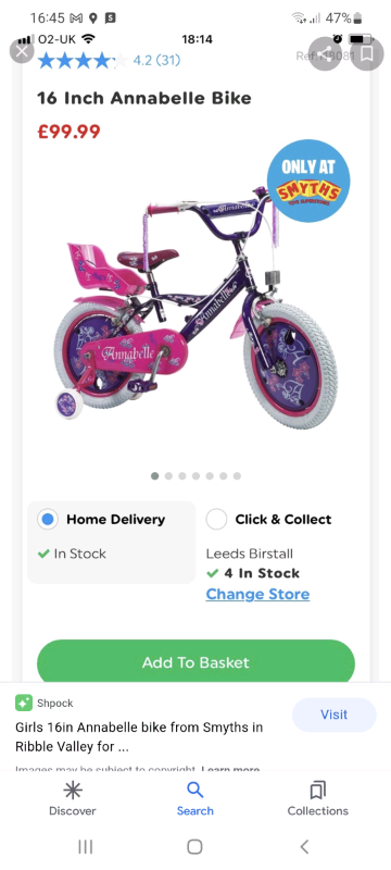 Girls 16inch bike | in Hull, East 